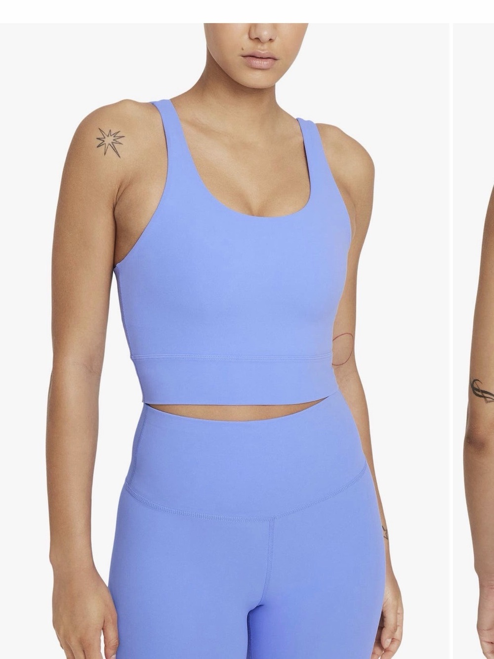 Nike Scoop Neck Crop Tank Top - Periwinkle Blue